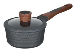 Resto Kitchenware 93500 Saucepan 1.4 L Round Black and Wood