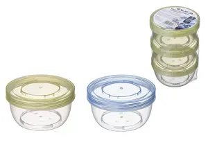 Galicja 45876 pārtikas uzglabāšanas trauku komplekts ar skrūvējamu vāku, 3 gab., 220 ml