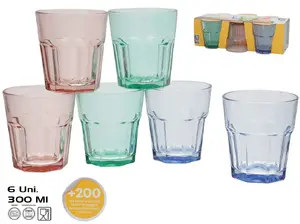 KITCHEN&GO Set of 6 Drinking Glasses, 300 ml