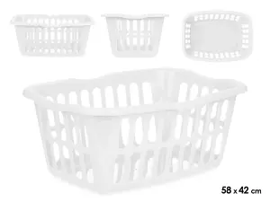 Kipit Rectangular Basket, White