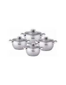 Oliver Voltz OV51210G8B 8-Piece Stainless Steel Cookware Set, 2.7L to 6.5L