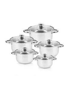Rosberg R51210O10 Stainless Steel Pot Set, 18-26 cm, 5-Piece