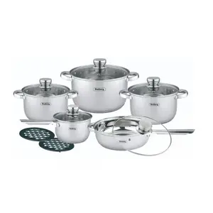 Rosberg R51210L12BM 12-Piece Stainless Steel Cookware Set