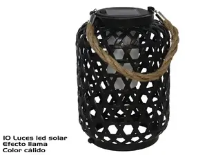 Garden Enjoy saules enerģijas laterna ar 10 LED, melna