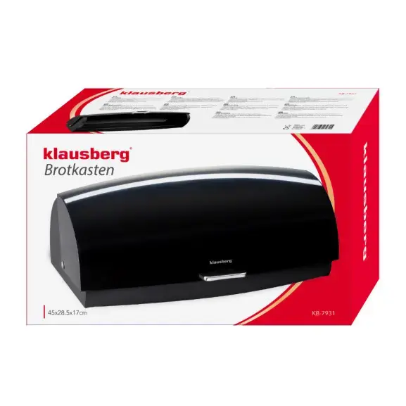 Хлебница Klausberg KB 7931 - черная металлическая Photo 4