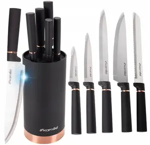 Kamille 7625 Knife Set with Stand, 6 Pieces, Stainless Steel