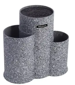 Ofenbach 100212 Knife Stand with Removable Plastic Rods, Soft-Touch Granite Finish
