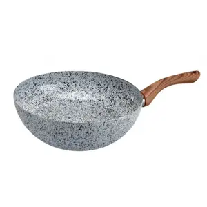 Oliver Voltz 5V1320J26H Aluminium Wok Pan with Marble Stone Ceramic Coating, 26 cm