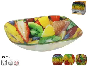 KITCHEN&GO Square Glass Bowl, 15x15 cm, 3 Assortment