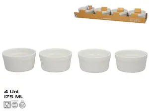 KITCHEN&GO Baking Forms, 175 ml, 10x10x5 cm, Set of 4, White