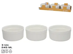 KITCHEN&GO Baking Forms, 245 ml, 10x10x5 cm, White, Set of 3