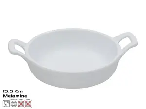KITCHEN&GO Casserole Dish, 15.5 cm, White, with Handles