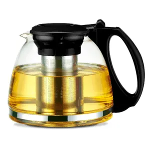 Kamille 0779M Glass Teapot and Herbal Infuser 1100 ml with Stainless Steel Strainer