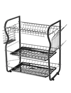 Rosberg 55R53000OB 3-Level Dish Dryer, Black