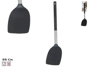 KITCHEN&GO Togo Flat Kitchen Spatula, Black Steel