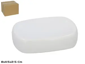 BATH&GO Ceramic Soap Holder, White