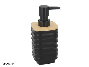 BATH&GO Soap Dispenser, 300 ml, Black and Bamboo