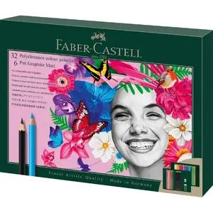 Faber-Castell Polychromos un Pitt Graphite Matt zīmuļu komplekts, 38 gabali