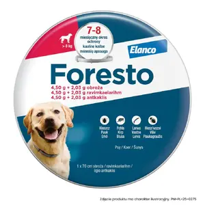 Ошейник от блох и клещей ELANCO Foresto для собак весом более 8 кг, 700 мм, серый
