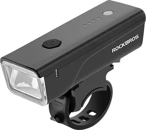 Rockbros 24510003001 Front Bicycle Light 260 lm with USB-C to USB-A Cable, Black