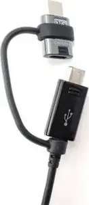 USB-A to microUSB and USB-C Cable Black