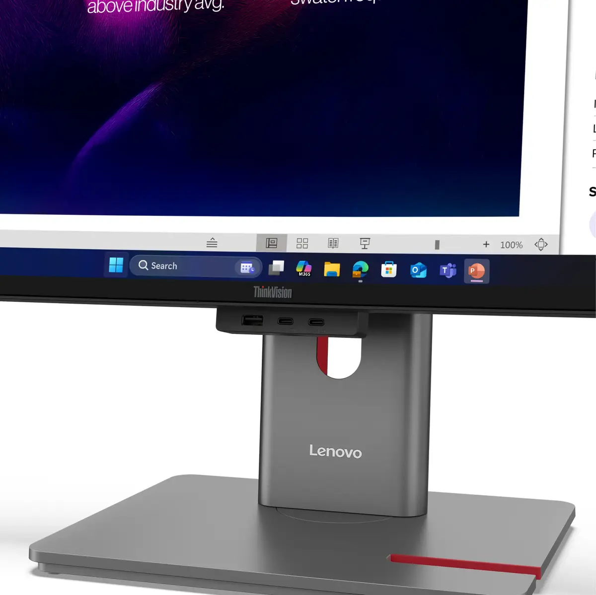 Изогнутый монитор Lenovo ThinkVision P40w-20 39.7" Photo 10