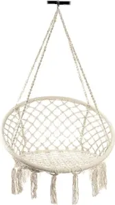 KIK Stork Nest Swing Chair with Backrest, 80cm XL, Ecru
