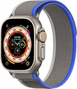 Спортивный ремешок на липучке Dux Ducis YJ Version для Apple Watch 38/40/41 мм, сине-серый