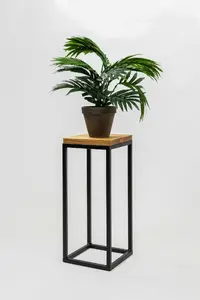 Puķu statīvs MAK Laval XS, melns ozols, 19x19x47 cm