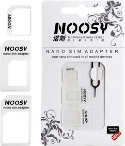 GSM City SIM Card Adapter Set Micro SIM to Nano SIM 3-in-1 with Eject Tool White