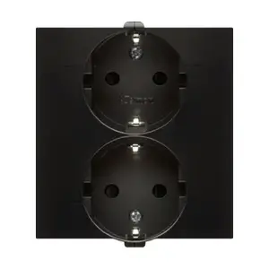 Kontakt-Simon DGSZ2Z/48 Double Schuko Socket-Outlet, 16A, 250V, IP20, Anthracite