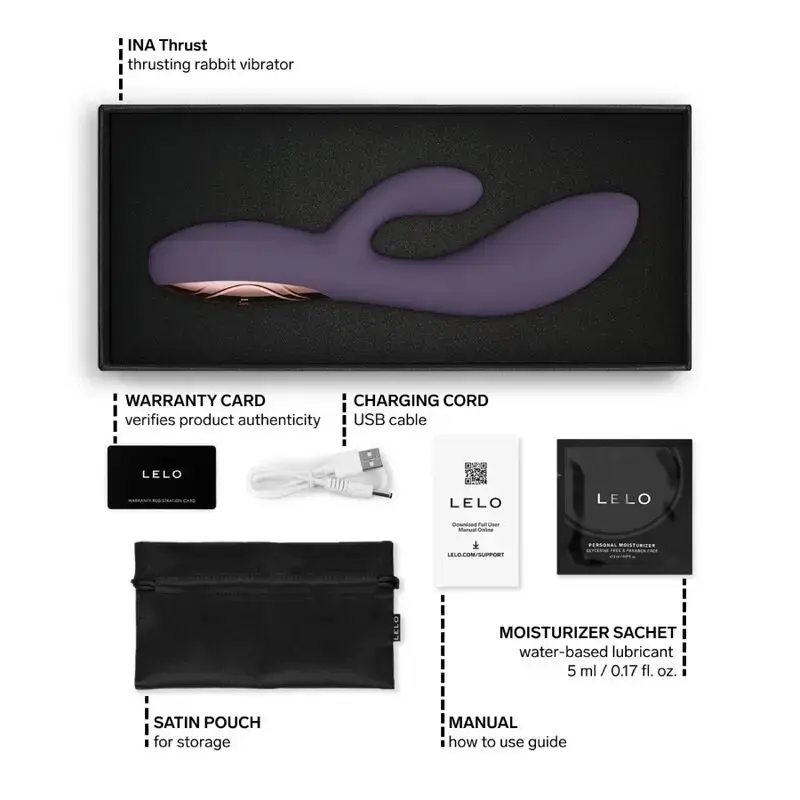 Вибратор Lelo Ina Thrust Rabbit - Фиолетовый Photo 10