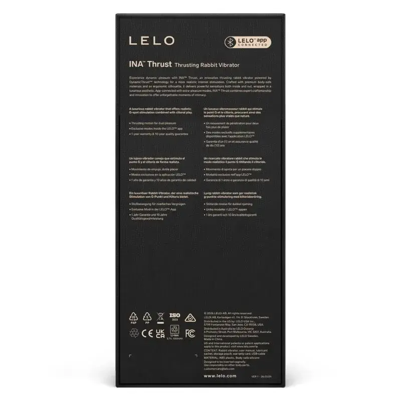 Вибратор Lelo Ina Thrust Rabbit - черный Photo 12
