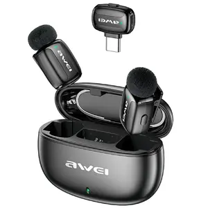 Awei MK5 Duo Ai-Voice lavalier mikrofons, melns