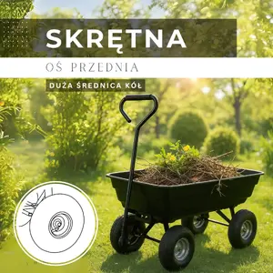 Springos GA0083 Garden Cart with Tipping Function, 250 kg Load Capacity, 75 L Volume, 4 Inflatable Wheels