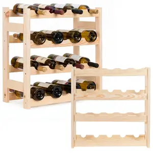 Springos WF0006 Pine Wood Bottle Rack for 20 Bottles