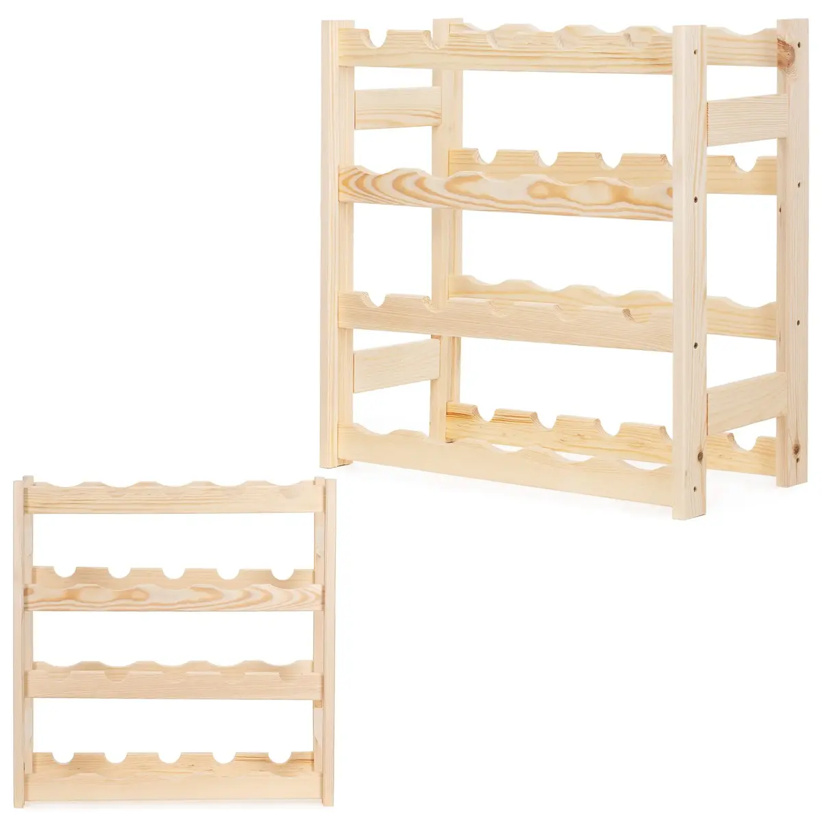 Springos WF0006 Pine Wood Bottle Rack Photo 2
