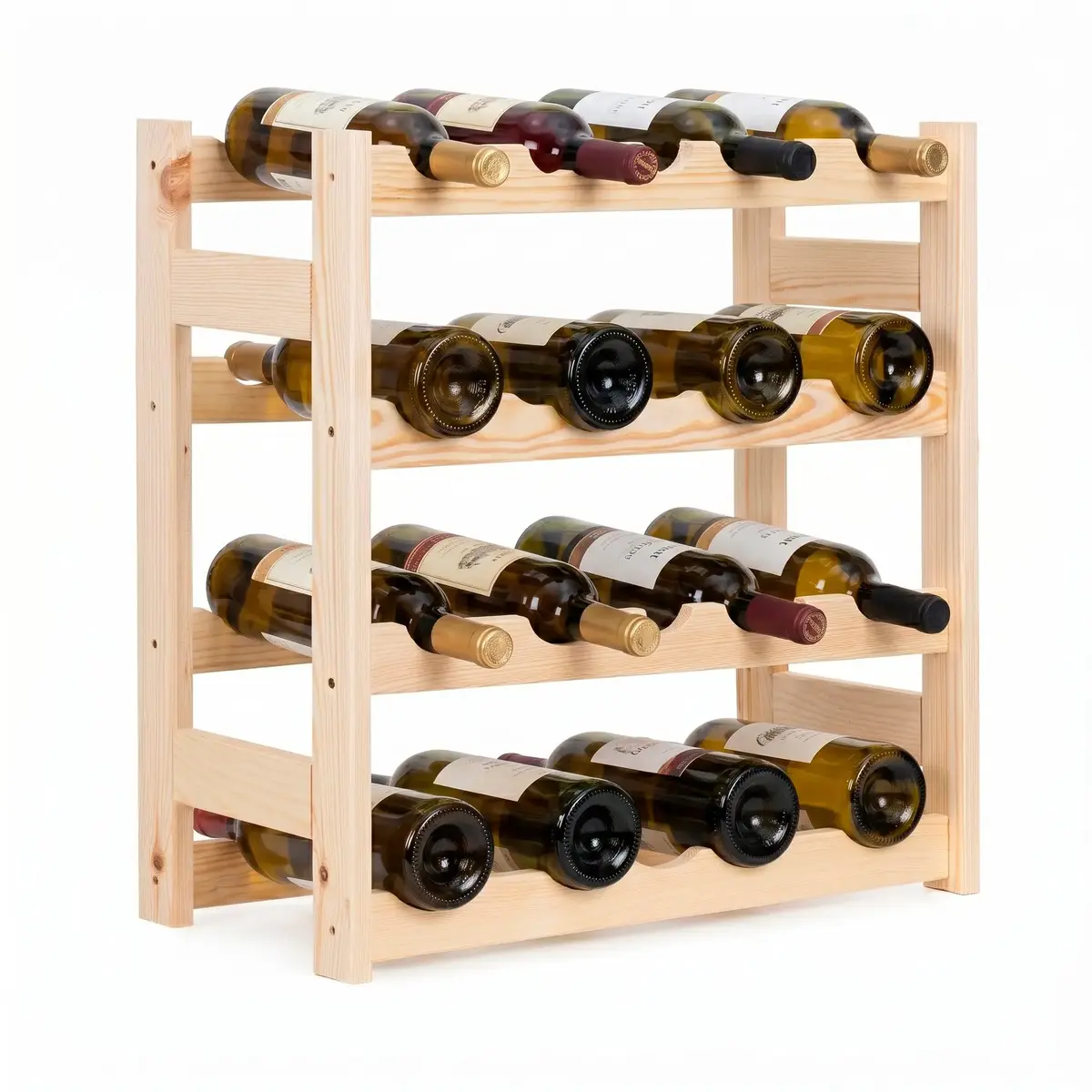 Springos WF0006 Pine Wood Bottle Rack Photo 8