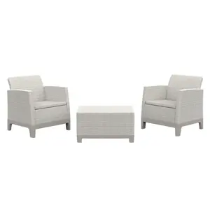 Садовый комплект мебели Keter Scandi Forma Balcony Set, галечно-серый и светло-бежевый