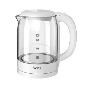 Oliver Voltz 5OV51230XW Electric Kettle, 2200W, 1.7L, Glass Body, White