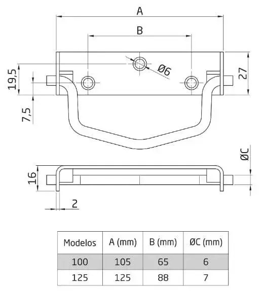 AMIG 1663 Outdoor Door Handle Photo 2