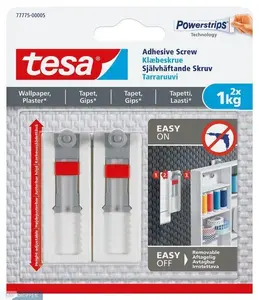 Tesa 77775 Adhesive Mounting System, 2 x 1 kg capacity