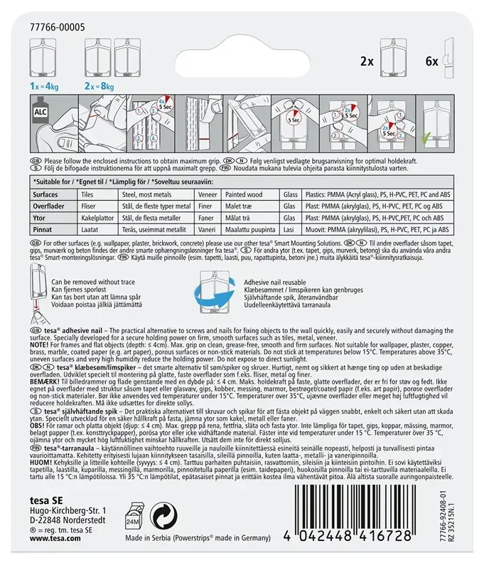 Tesa 77766 Adhesive Mounting System 2 x 4 kg Photo 2