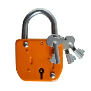 KURZEMES Padlock Lote with 3 Keys, Orange