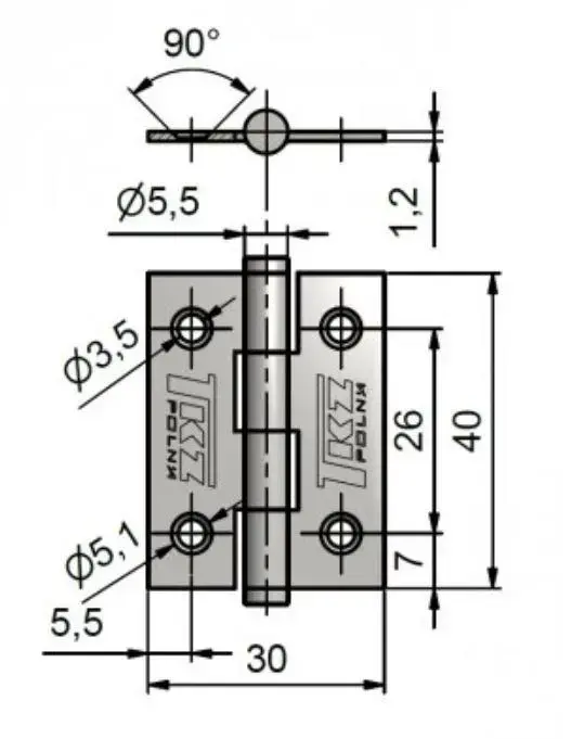 TKZ J3 KZ40 Window Hinge Photo 2