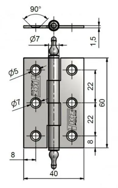 TKZ J2 KZ60 UR Door Hinges Photo 2