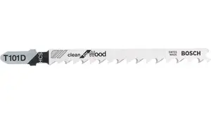 Bosch T 101 D Clean for Wood Jigsaw Blades, HCS, 4-5.2 mm Tooth Spacing, 3 Pieces