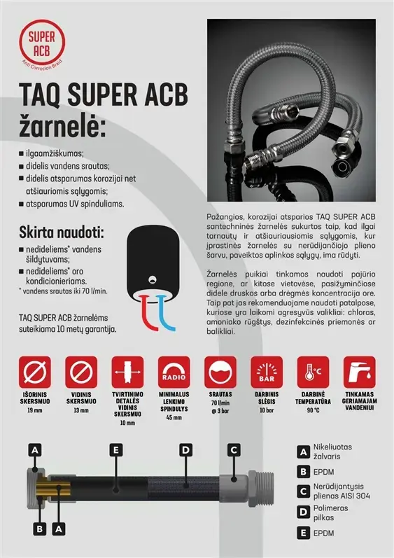 TUCAI TAQ-SUPER-ACB sanitārā šļūtene 40 cm Photo 2