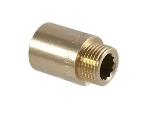 TDM Brass vītņots pagarinātājs 1/2 collas x 15 mm, iekšējā/ārējā vītne