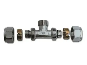TDM Brass 1/2 collas x 16 x 2 mm vītņots tējas veidgabals